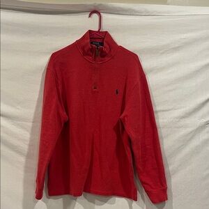 Polo Ralph Lauren Vibrant Red Pullover 1/4 zip sweater 100% cotton